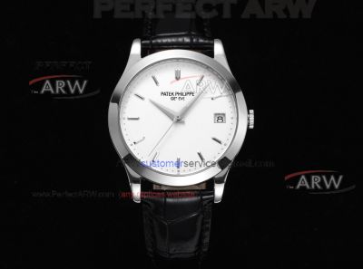 TW Factory Replica Patek Philippe Calatrava 5296 Stainless Steel White Face